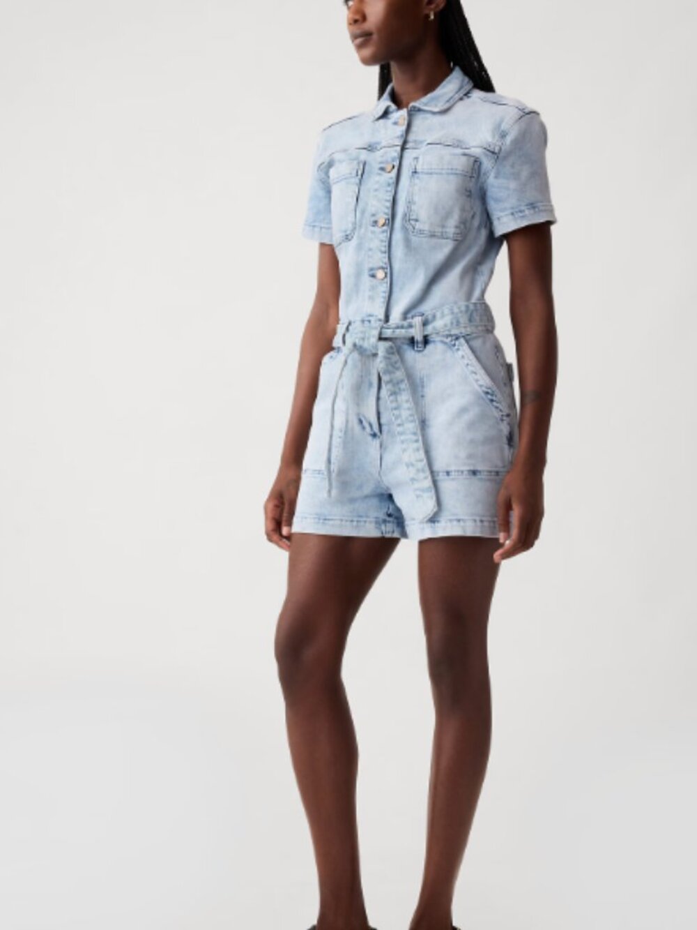 Gap Belted Denim Romper